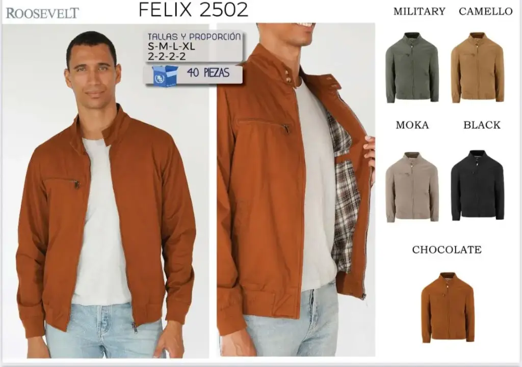 [ROOFEL2502NEG-S] CHAMARRA ROOSEVELT FELIX 2502 (NEGRO, S)