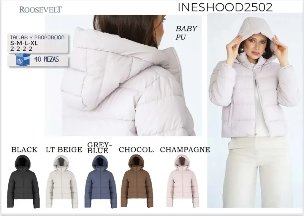 CHAMARRA ROOSEVELT INES HOOD 2502 (CAJA 40PZ)