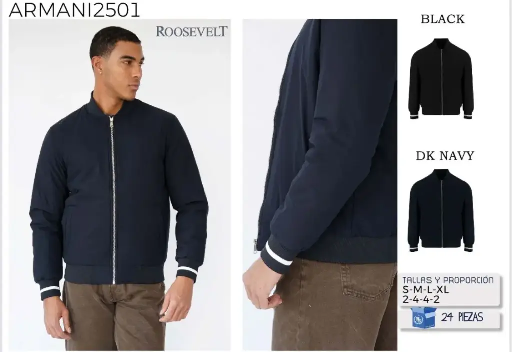 [ROOARM2501NEG-S] CHAMARRA ROOSEVELT ARMANI 2501  (NEGRO, S)