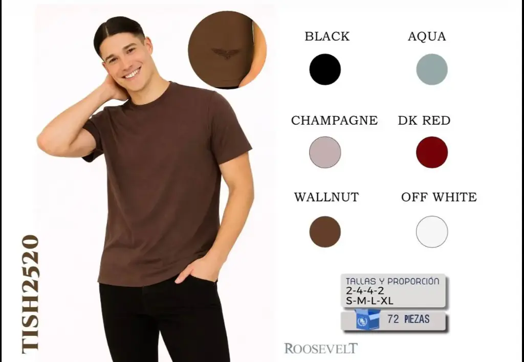 PLAYERA ROOSEVELT TISH 2520 (CAJA 36PZ)