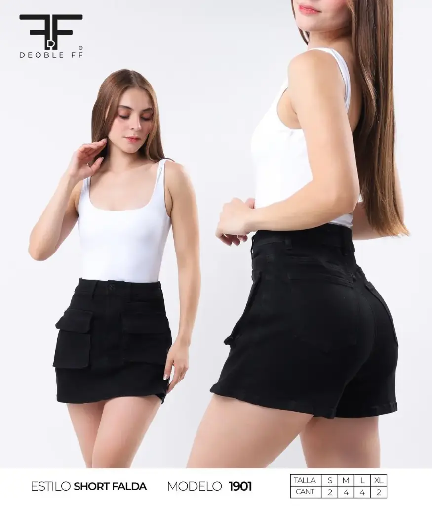 [DFF1901-S] SHORT FALDA DOBLE FF 1901 (S)