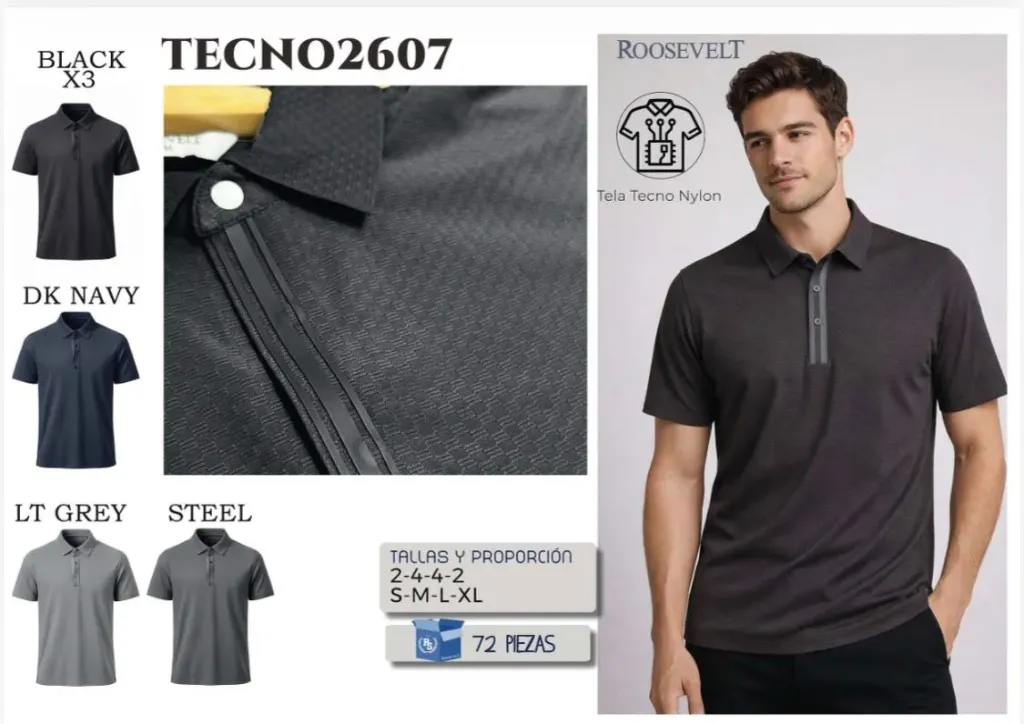 PLAYERA ROOSEVELT TECNO 2607 (CAJA 36PZ)