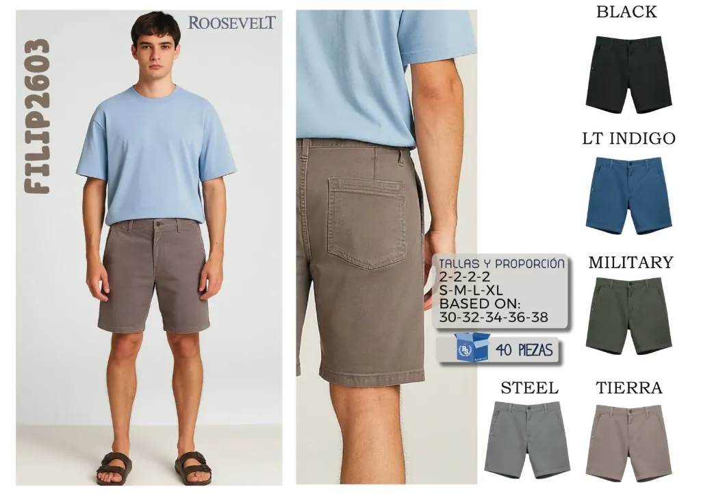 [ROOFIL2603NEG-S] BERMUDA ROOSEVELT FILIP 2603 (NEGRO, S)