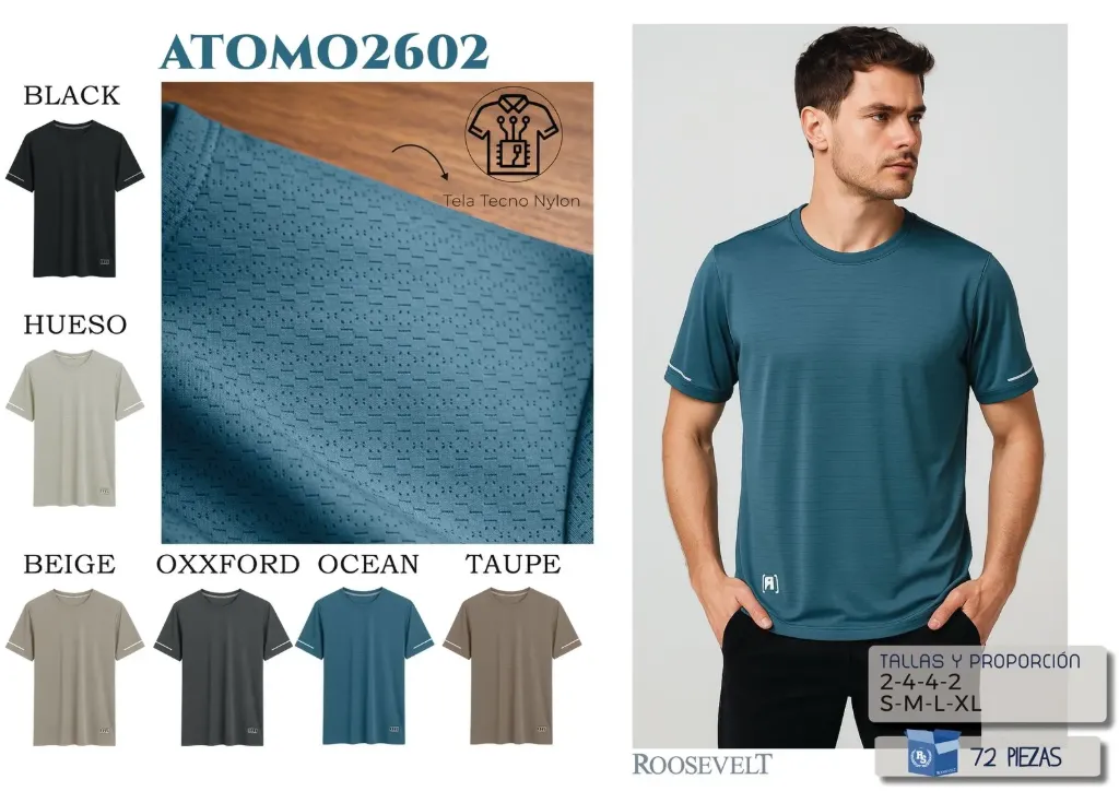 PLAYERA ROOSEVELT ATOMO 2602 (CAJA 36PZ)