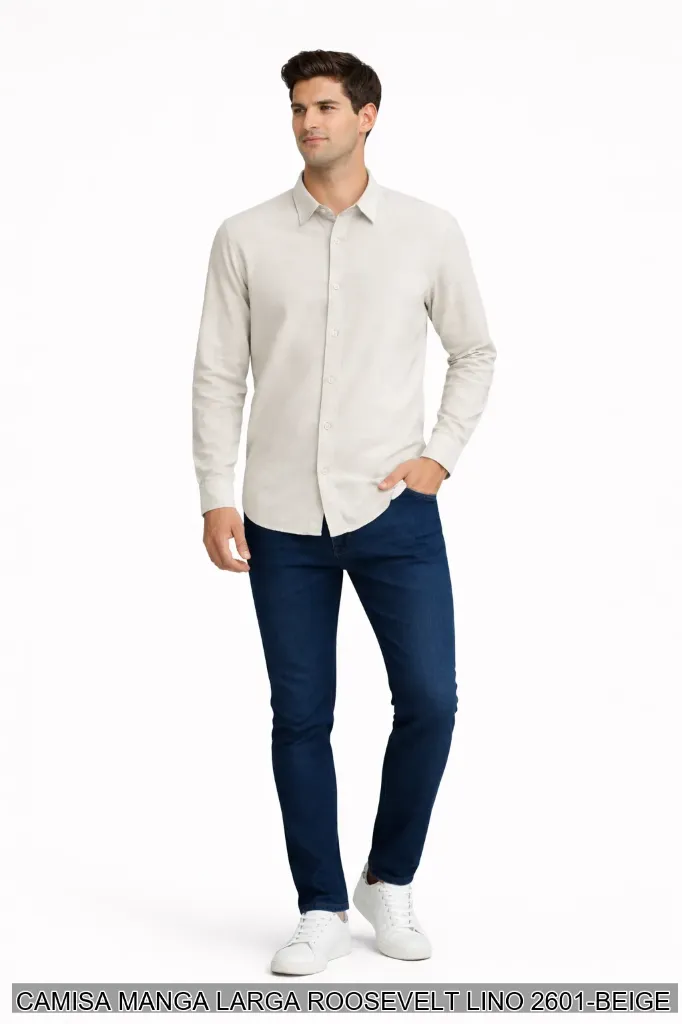 CAMISA MANGA LARGA ROOSEVELT LINO 2601