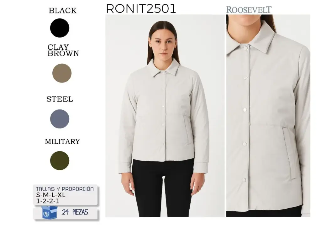 [ROORON2501NEG-S] CHAMARRA ROOSEVELT RONIT 2501 (Negro, S)
