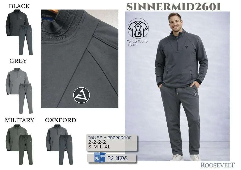 [ROOSIN2601NEG-S] CONJUNTO ROOSEVELT SINNERMID 2601 (Negro, S)