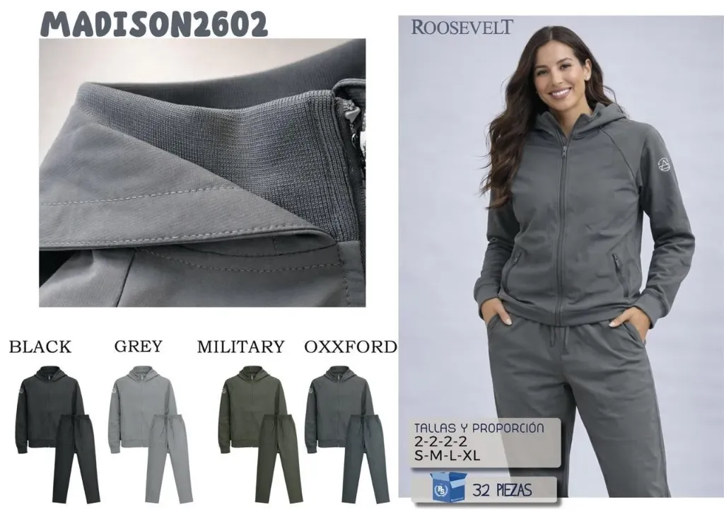 [ROOMAD2602NEG-S] CONJUNTO ROOSEVELT MADISON 2602 (Negro, S)