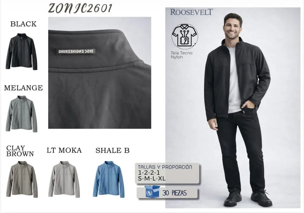 [ROOZON2601NEG-S] CHAMARRA ROOSEVELT ZONIC 2601 (Negro, S)