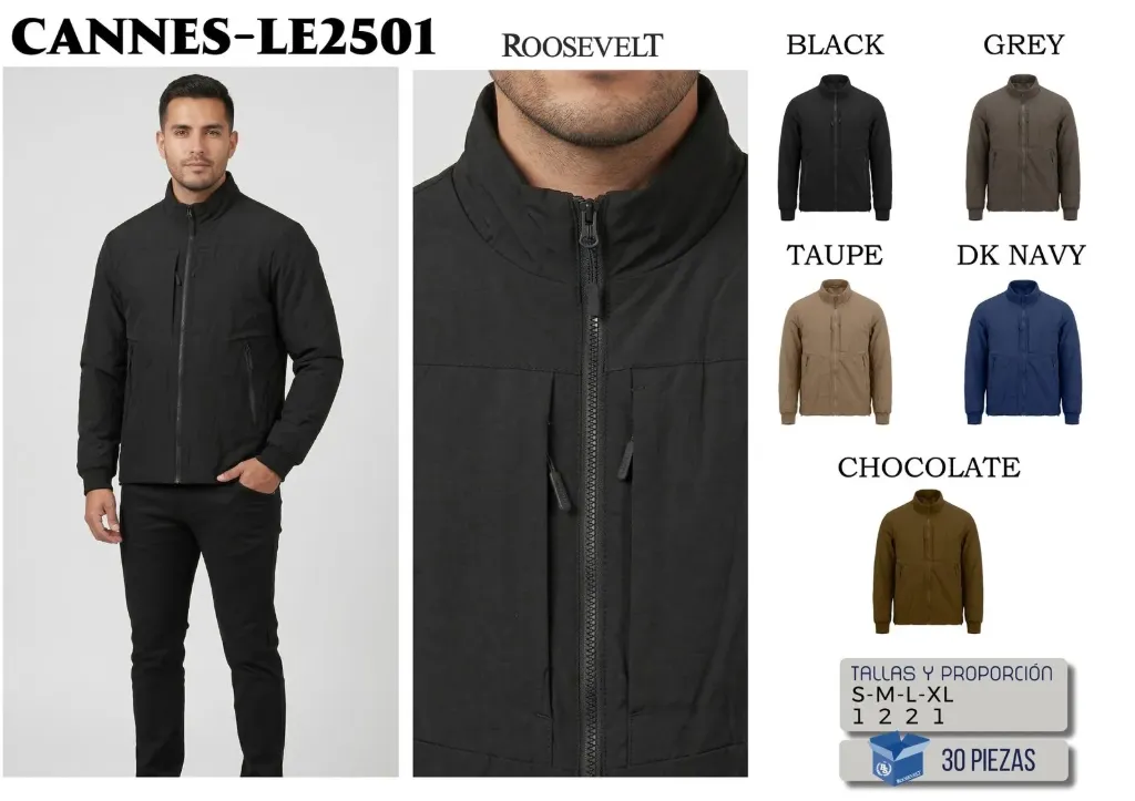 [ROOCAN2501NEG-S] CHAMARRA ROOSEVELT CANNES 2501 (Negro, S)