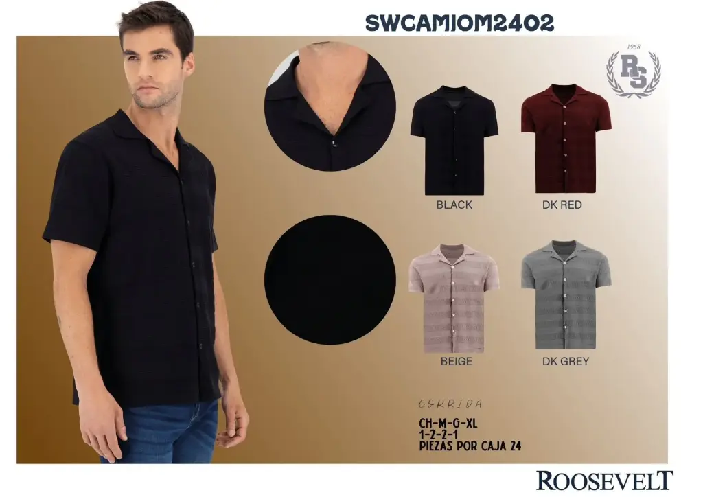 CAMISA ROOSEVELT SWCAMI 2402 (CAJA 24PZS)
