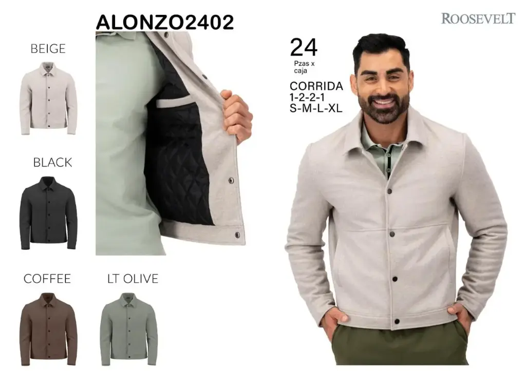 CHAMARRA ROOSEVELT ALONZO 2402 (CAJA 24 PZS)