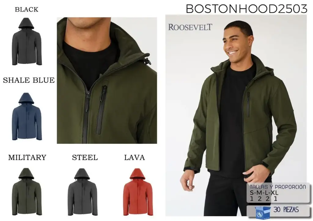 CHAMARRA ROOSEVELT BOSTON HOOD 2503 (CAJA 30 PZS)