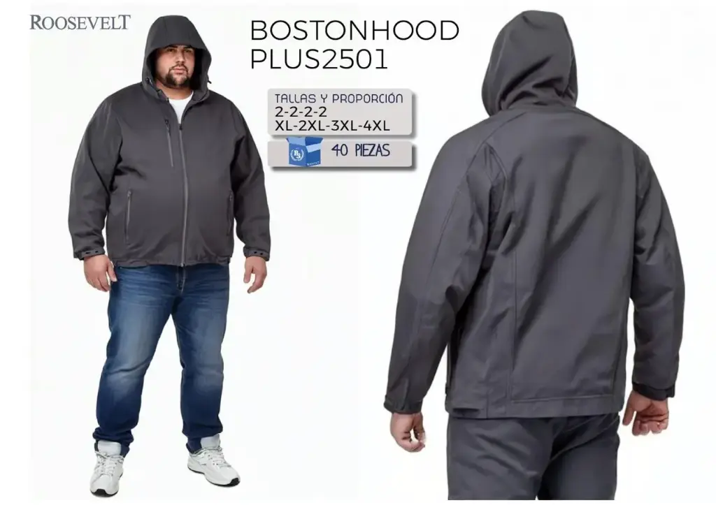 CHAMARRA ROOSEVELT BOSTON HOOD PLUS 2501 (CAJA 32PZS)