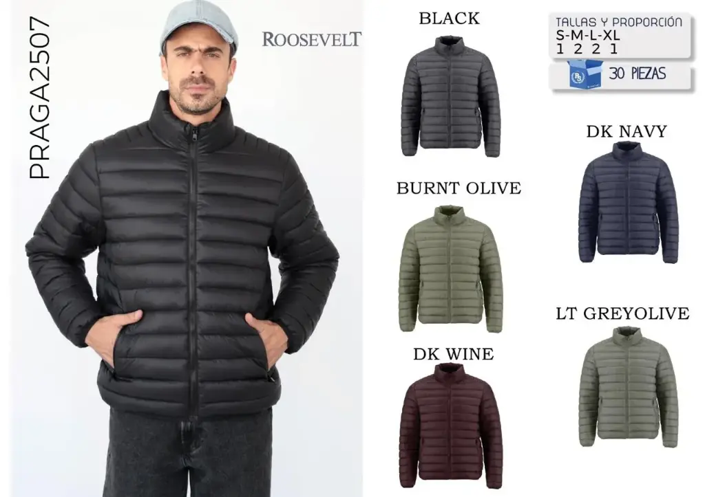 [ROOPRA2507NEG-S] CHAMARRA ROOSEVELT PRAGA 2507 (NEGRO, S)