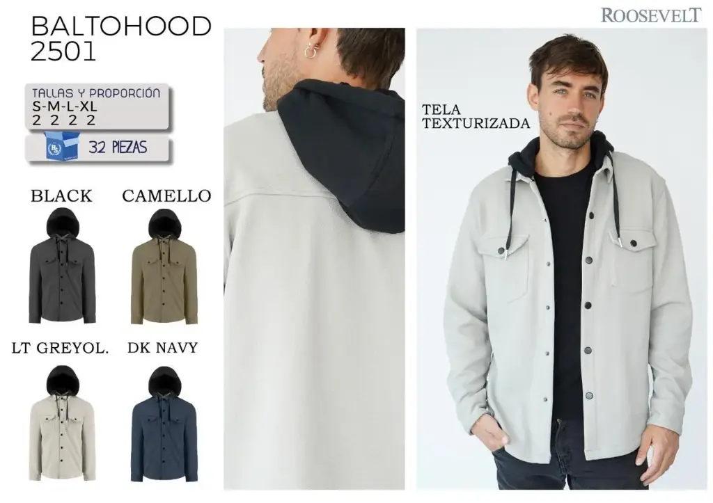 CHAMARRA ROOSEVELT BALTO HOOD 2501 (CAJA 32 PZS)