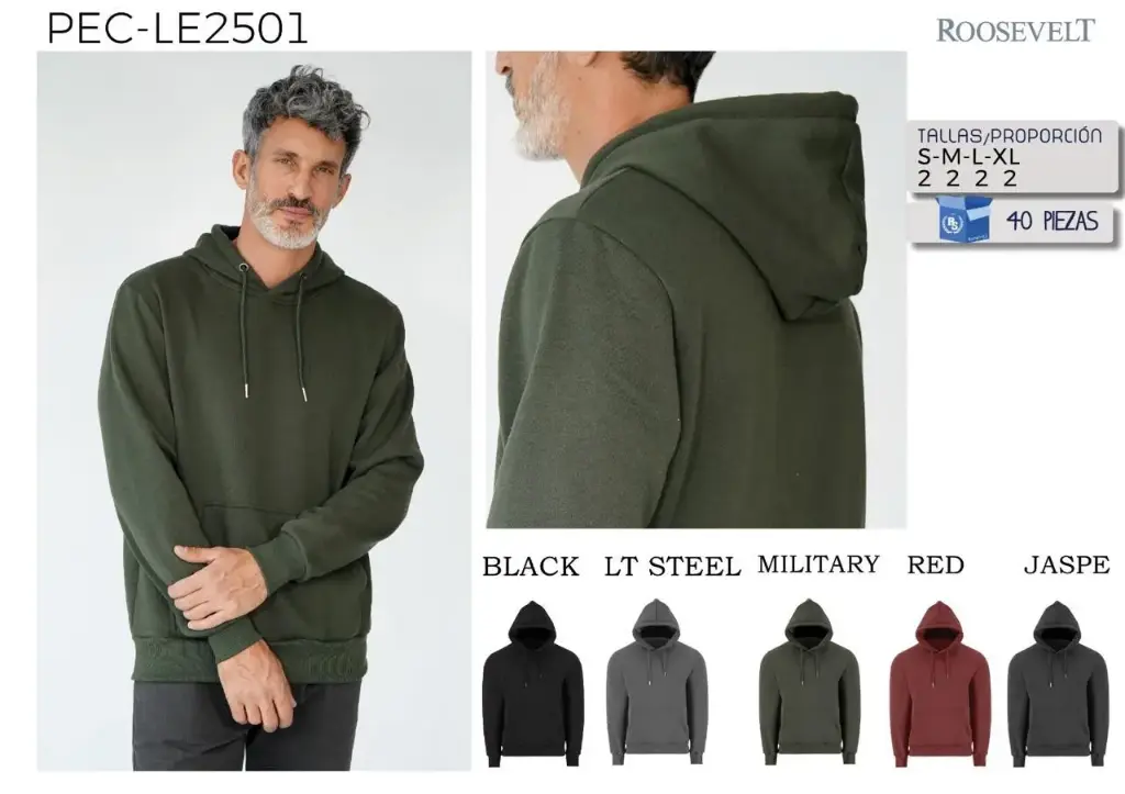 SUDADERA ROOSEVELT PEC 2501 (CAJA 40 PZS)